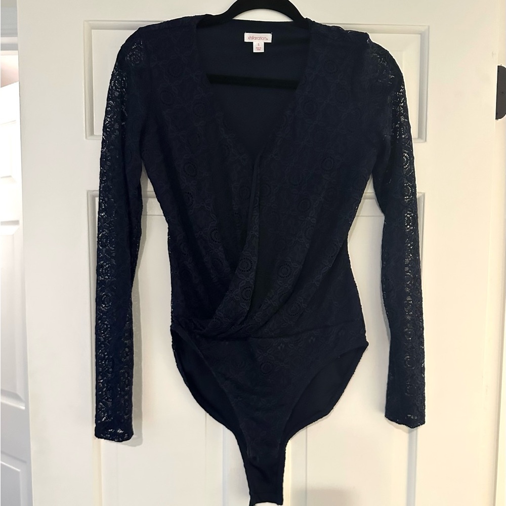 Navy blue lace bodysuit